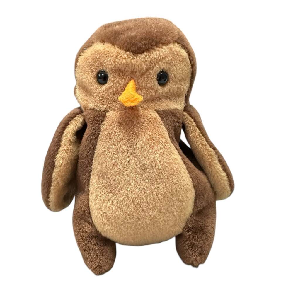 Ty Beanie Babies Collection Hoot the Owl Style 4073 DOB 8/9/95 Brown Bird LNWT